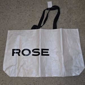 Henry Rose ONE Large Sturdy White Tote Bag with Black Handles NWT
